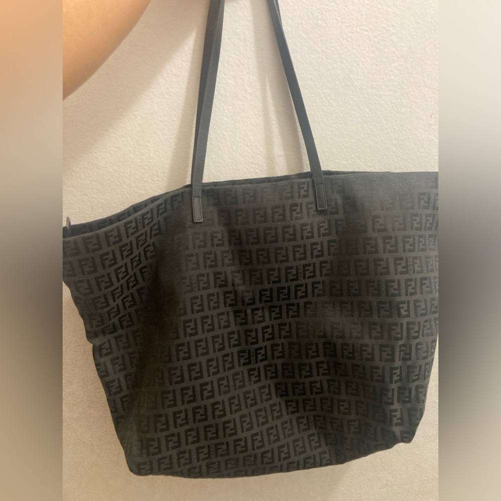 Fendi zucca tote with zipper